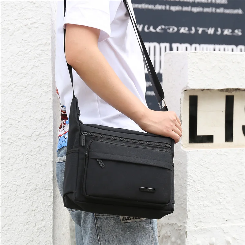 New Business Light Shoulder Bag Men\'s Messenger Bag Fashion Trend Shoulder Bag Men Sling Bag Horizontal Side Bag for Men