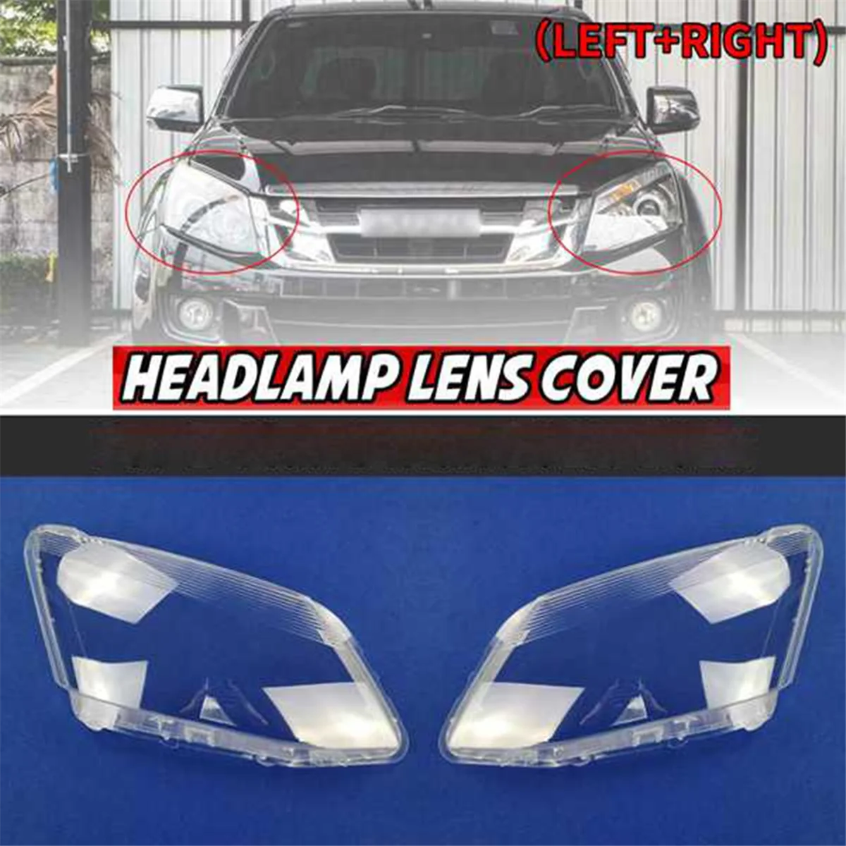 For D-Max Dmax 2012-2016 Car Headlight Lens Cover Light Lamp Transparent Lampshade Shell Glass