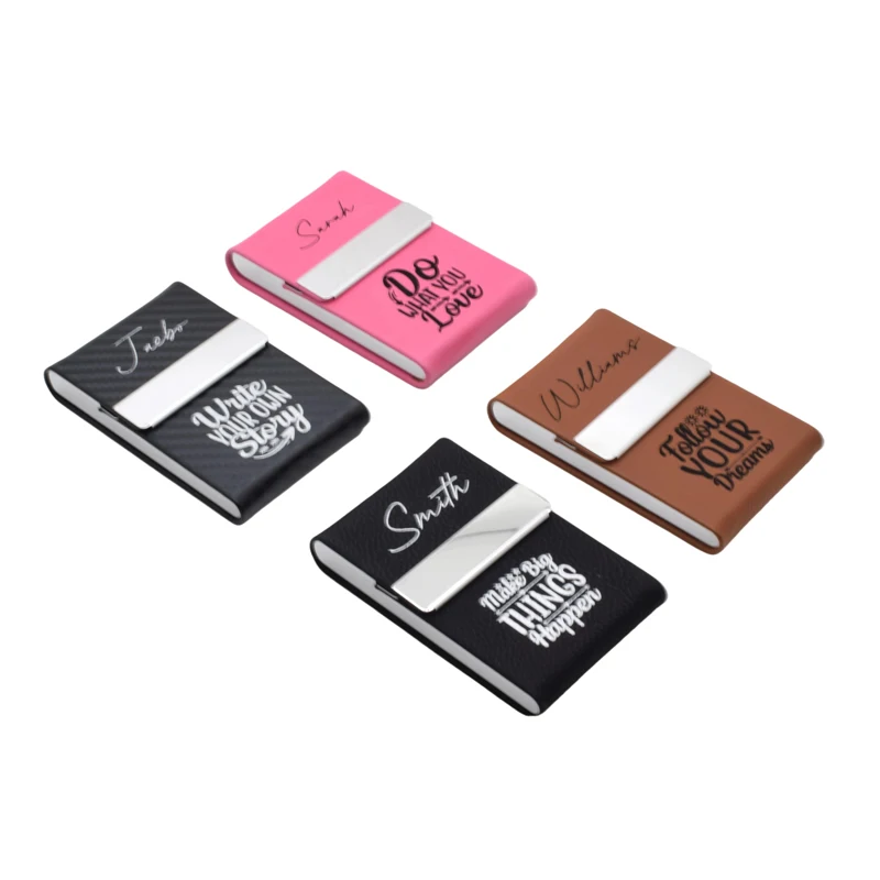 10pcs/Lot Blank Laser-engraved PU Business Card Holder Blanks Laser Engraving Business Name Card Holders for Custom Printing