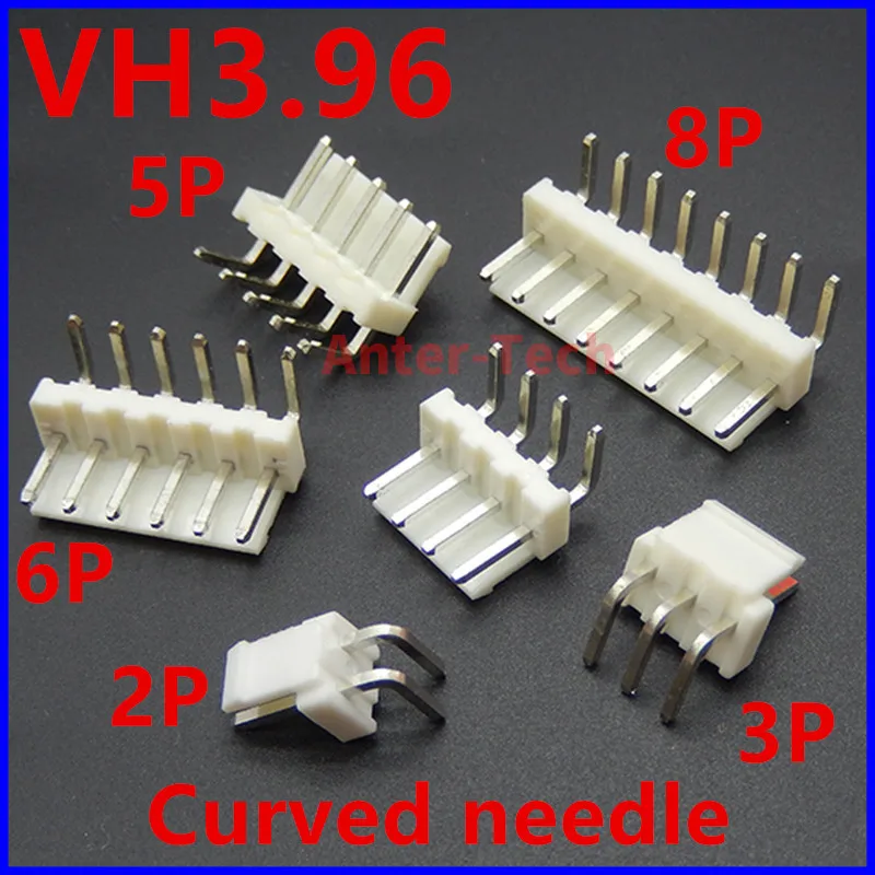 20PCS VH 3.96 2/3/4/5/6/7/8P pin Header 3.96MM male Terminal VH3.96 Connectors VH-AW right angle pins 90 degree