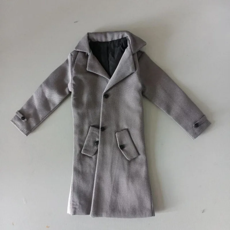 Trench coat longo de soldado masculino, escala 1/6, jaqueta corta-vento, modelos de roupas para coleção de brinquedos de bonecos de ação de 12 polegadas