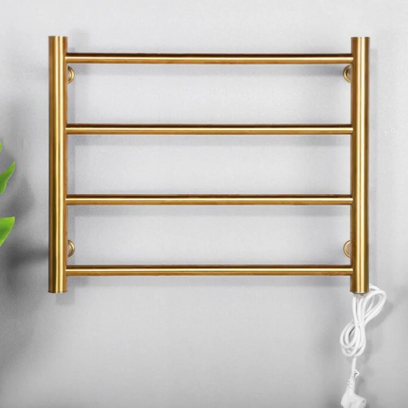 

Gold Electric Towel Rack Electric Rail 4 Bars Ladder 304 Stainless Steel Clothes/Towel Warmer Rack Drying Rack For Bathroom