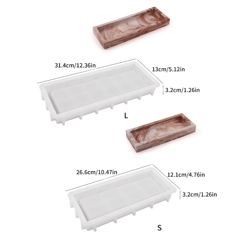 

Resin Tray Mold Silicone Rectangle Dish Mold DIY Jewelry Holder Decorative Tray R3MC