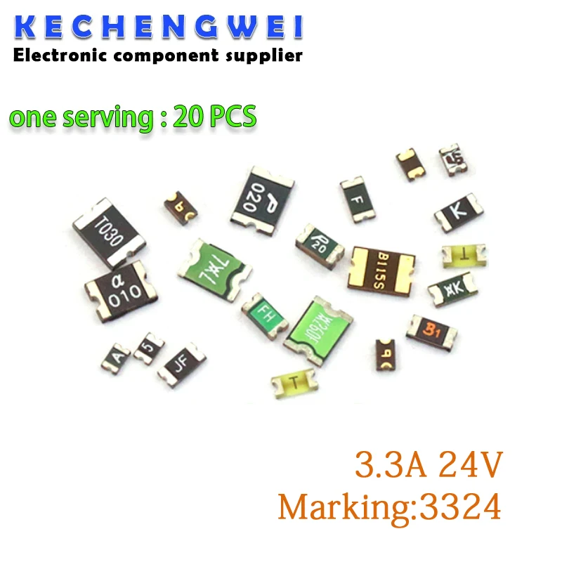 20PCS/LOT 2920 3.3A 24V patch self-recovery fuse PPTC marking 3324