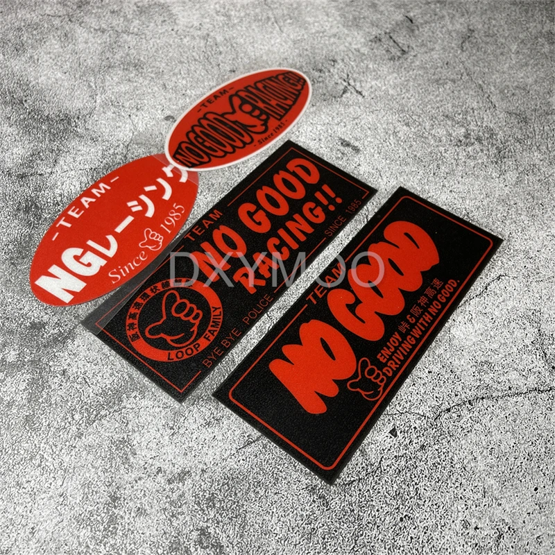 

1PC Red & Black Multi-Design Text & Pattern Stickers Set - Waterproof Vinyl Decals For Car/Item Decor