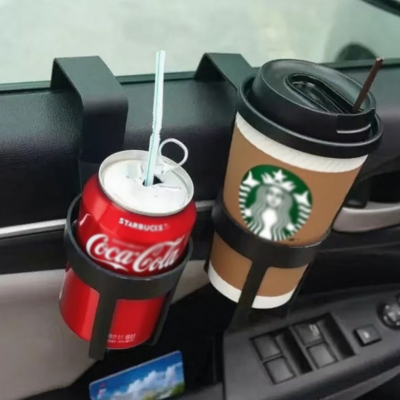 Car Door Hanging Cup Holder Multifunctional Clip‑on Beverage Can Coffee Cup Bottle Storage Rack Space‑Saving In‑Car Drink Organi
