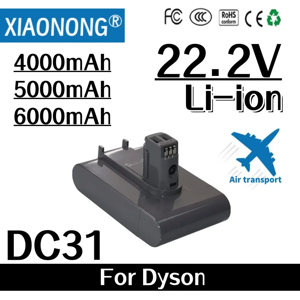 22.2V 4.0/5.0/6.0Ah DC31 Li-ion Vacuum Battery for Dyson DC35 DC45 DC31B DC34 DC44 Animal DC56 DC57