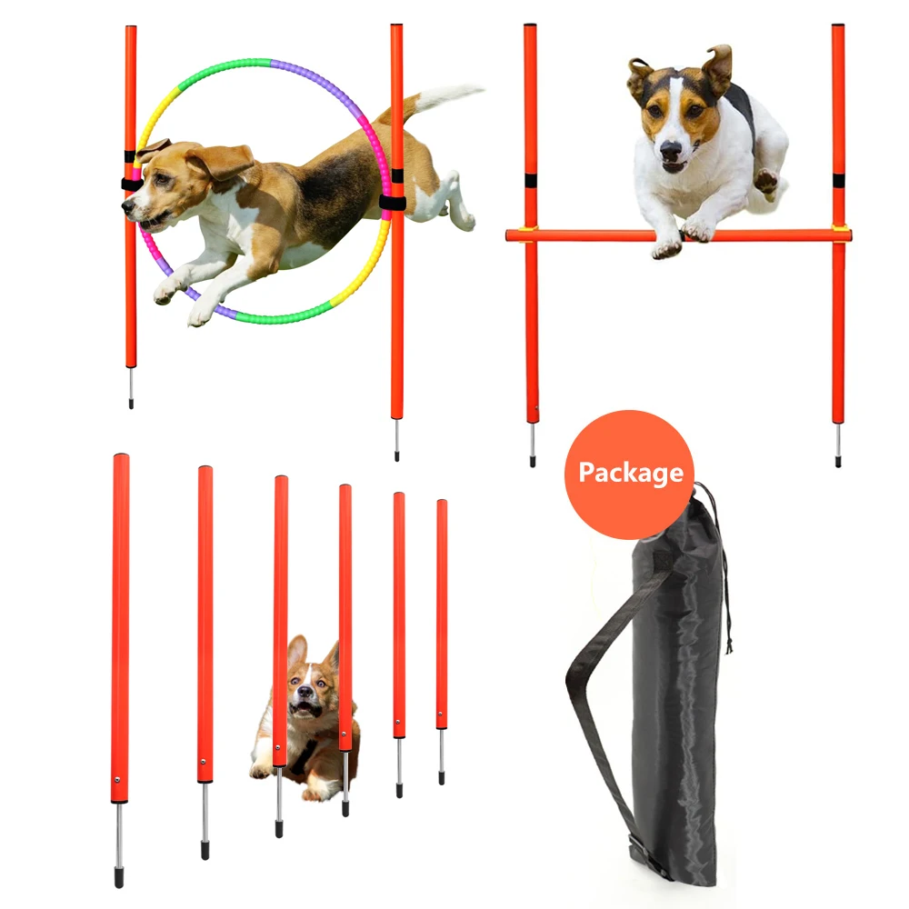 

Dog Agility Training Equipment Portable Dog Jumping Tool Outdoor Dogs Running Stake Sports Stakes Pole Pet Agility Equipment Set