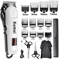 Hair Clipper Kemei KM-809A Hair Cut Maching Wireless Trimmer Professional Clipper Machine Rechargeable Hair Cut Barber
