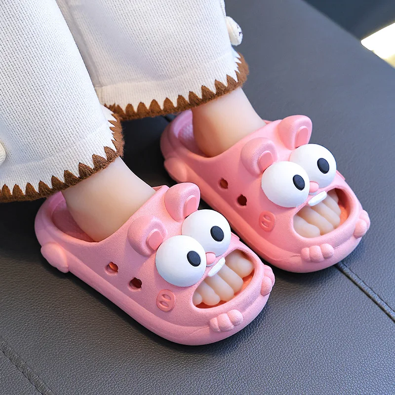 Summer Cartoon Children's Slippers Girl Kid Home Shoes Flip Flops Baby Boy Slippers for Children Beach Antislip Thick Sole Slide