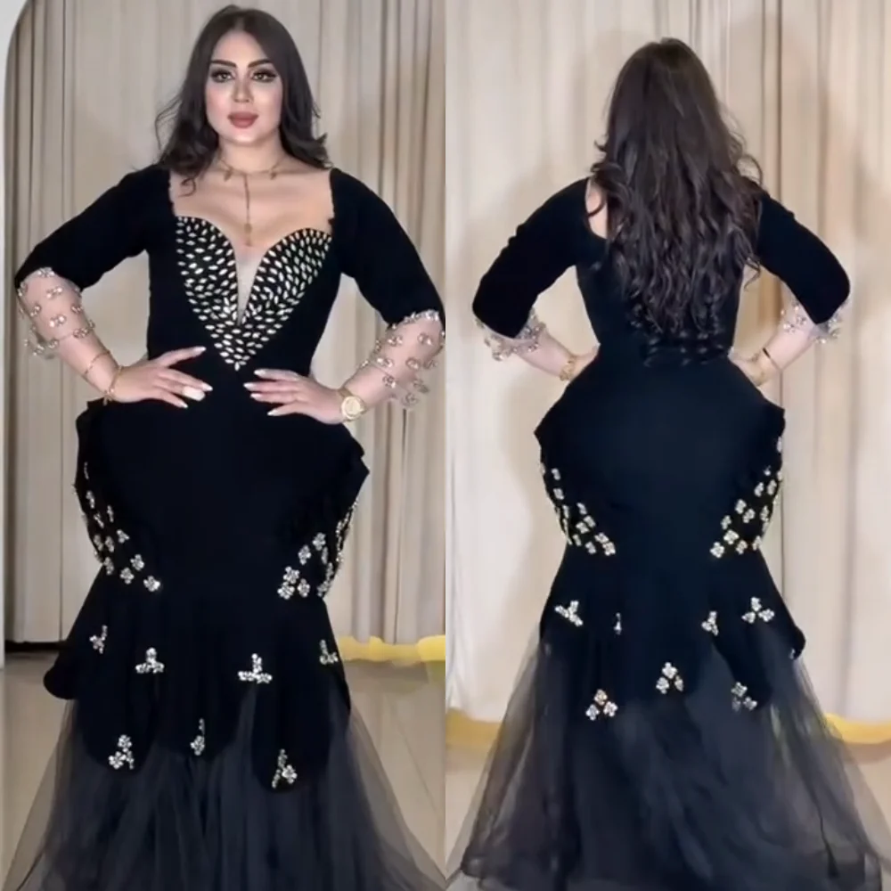 

Customized Jersey Rhinestone Pleat Sweetheart Trumpet Long Dresses Bespoke Occasion Women Luxury Evening Classic Glitter Formal
