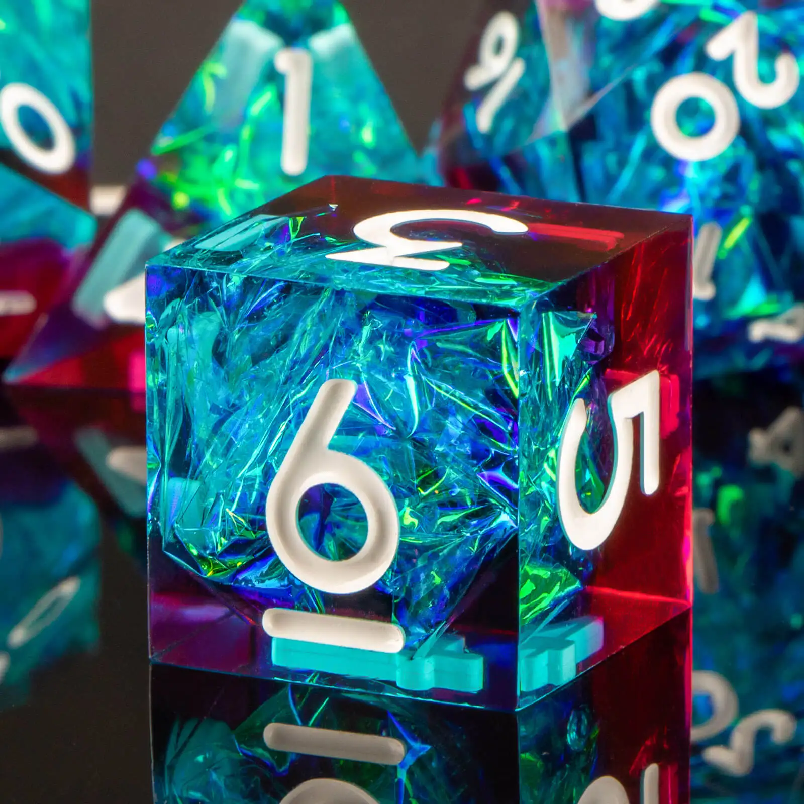

KERWELLSI-Resin D & D Dice Set, DND, Sharp Edge, Dungeon and Dragon Dice, 7 Piece Polyhedral Role Playing, RPG D and D Dice