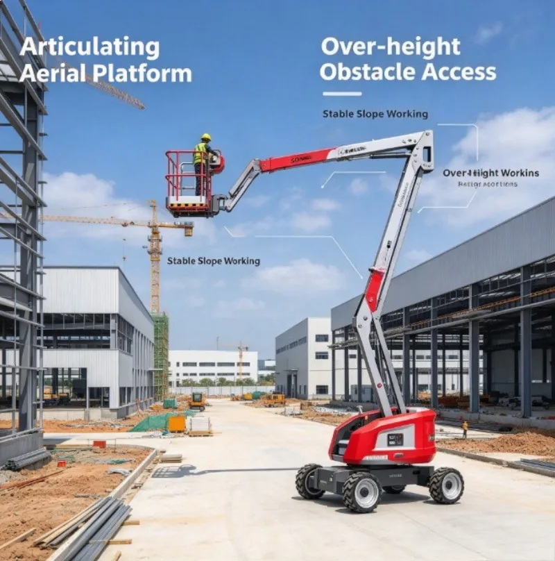 Articulating Boom Lift Lithium Battery Electric AWP 15.8m Working Height 250kg Load Steel Structure Factory Priced For Sale
