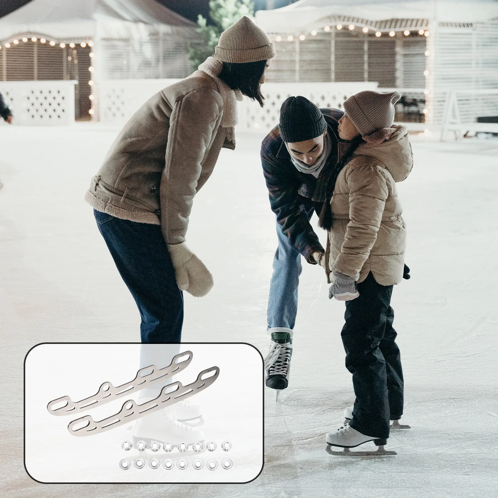 

1Set Metal Ice Skating Blades Replacement for Ice Hockey Skates Figure Skates Hard Structure Not Easy to Deform Skating Supply