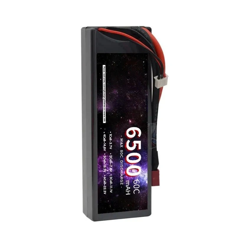 For Model Aircraft RC 7.4V 2S 6500mAh 60C Hard Case LiPo Battery for Remote Control Climbing Vehicle High Capacity
