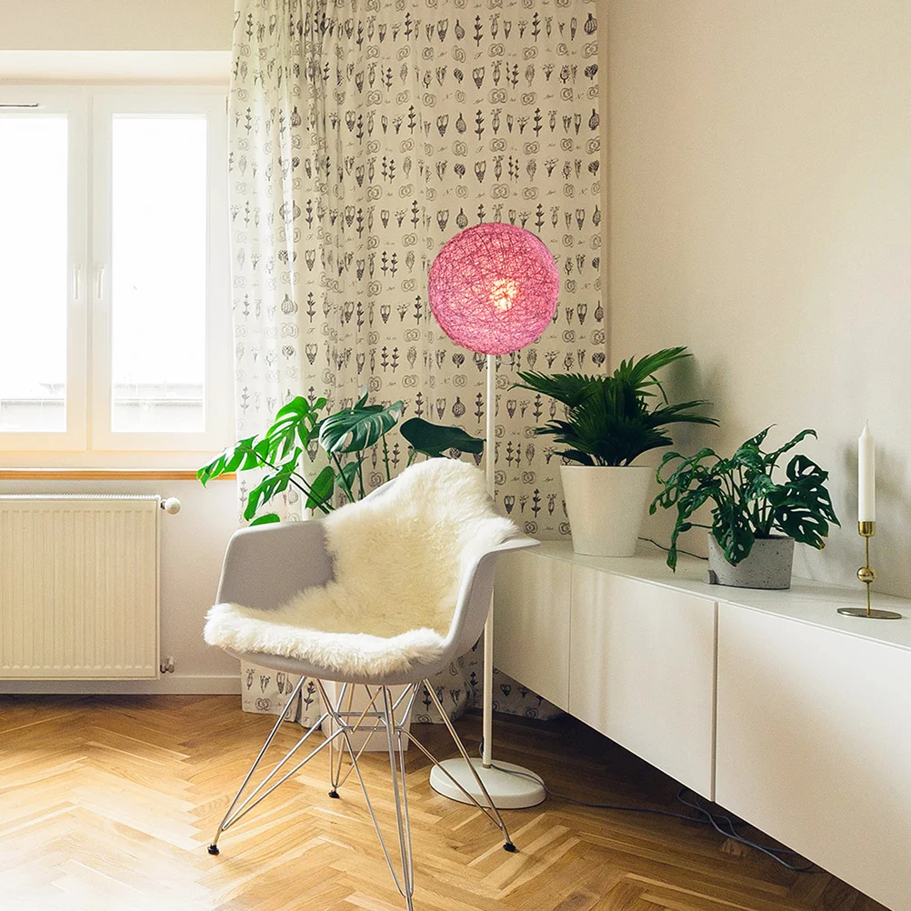

Rattan Ball Lampshade Handwoven Takraw Light Shades Pendant Cover for Bedroom Living Room Unique Home Decor