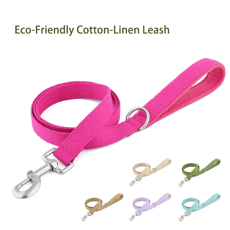 

Comfortable Cotton-linen Dog Leash Non-Slip Durable Outdoor Walking Anti-lost Pet Leash for Medium Large Dogs Laisse Chiens