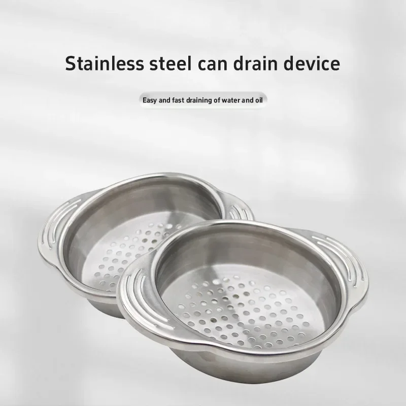 Stainless Steel Can Colander Food Strainer Tuna Sieve Water Draining Strong Rust Resistant Odor Proof Easy Clean Bacteria