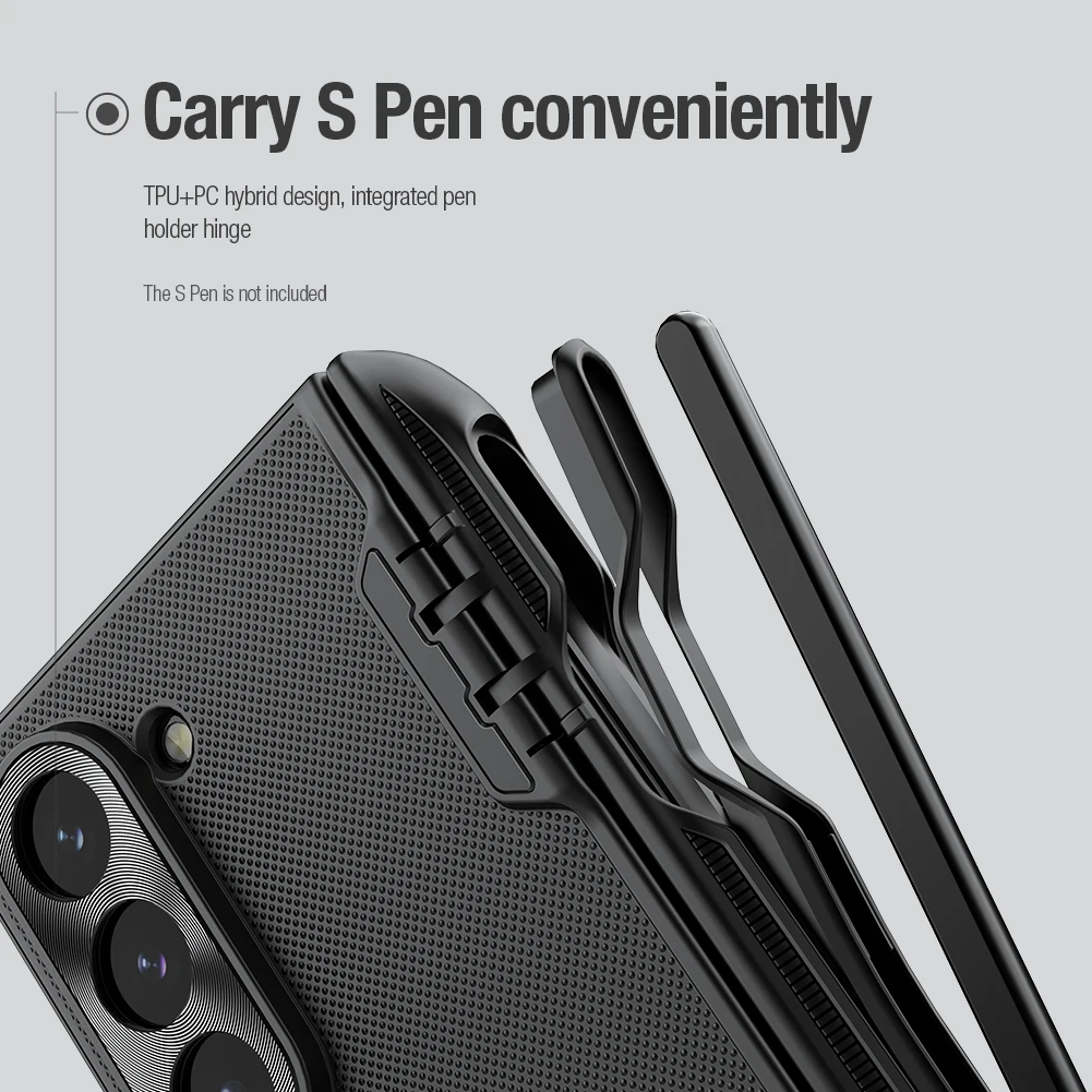 Imagem -04 - para Samsung Galaxy z Fold 5g Case Nillkin Super Fosco Escudo Case Lápis Titular para S-pen 360 Capa de Proteção