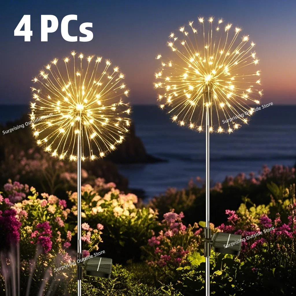200LED الألعاب النارية الشمسية ضوء في الهواء الطلق مقاوم للماء ضوء حديقة الديكور فناء الطريق الحديقة أضواء المناظر الطبيعية الأسلاك النحاسية 1 ~ 4 قطعة