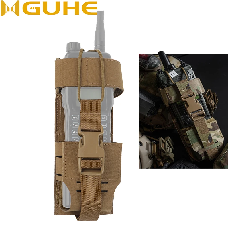 モール戦術ラジオバッグ、ラジオスタンドバッグ、トランシーバー、軍用狩猟用具、prc-152、163
