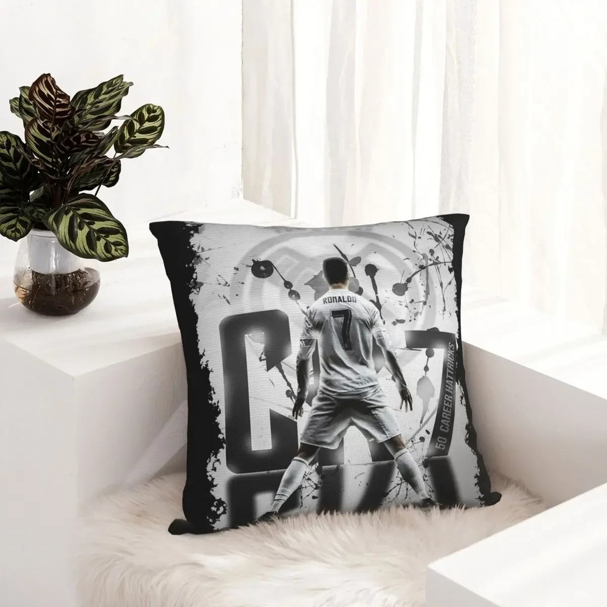 CR7 Ronaldo Soccer Legend Pillowcase Double-sided Printing Cushion Cover Decoration Pillow Case Cover Home Zipper 40*40cm