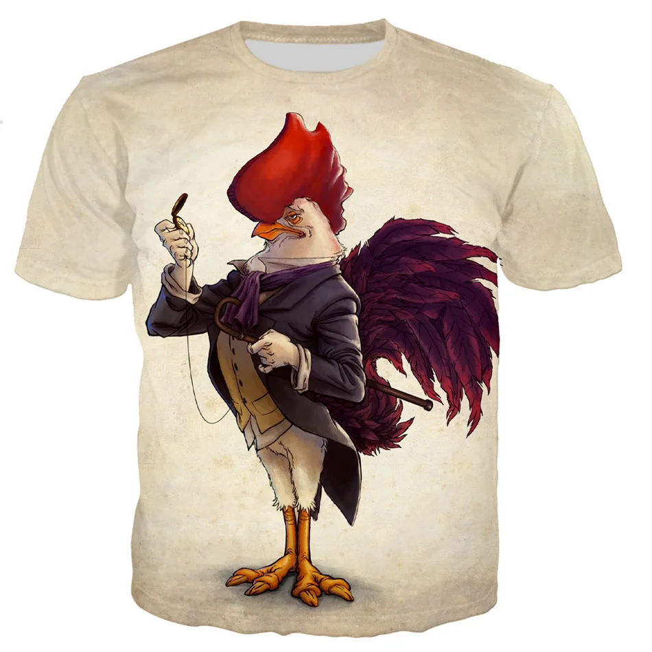 New 2022 Summer Children Animal Chicken Cock 3D Print Funny Cool T-Shirt Girls Boys Birthday T Shirts Clothes Kids Baby Tee Tops image 4