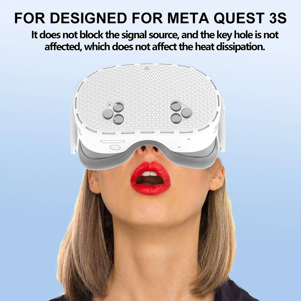Silicone Cover Anti-Scratch Front Headset Protector Cover Silicone Front Protective Cover for Meta Quest 3S Accessories