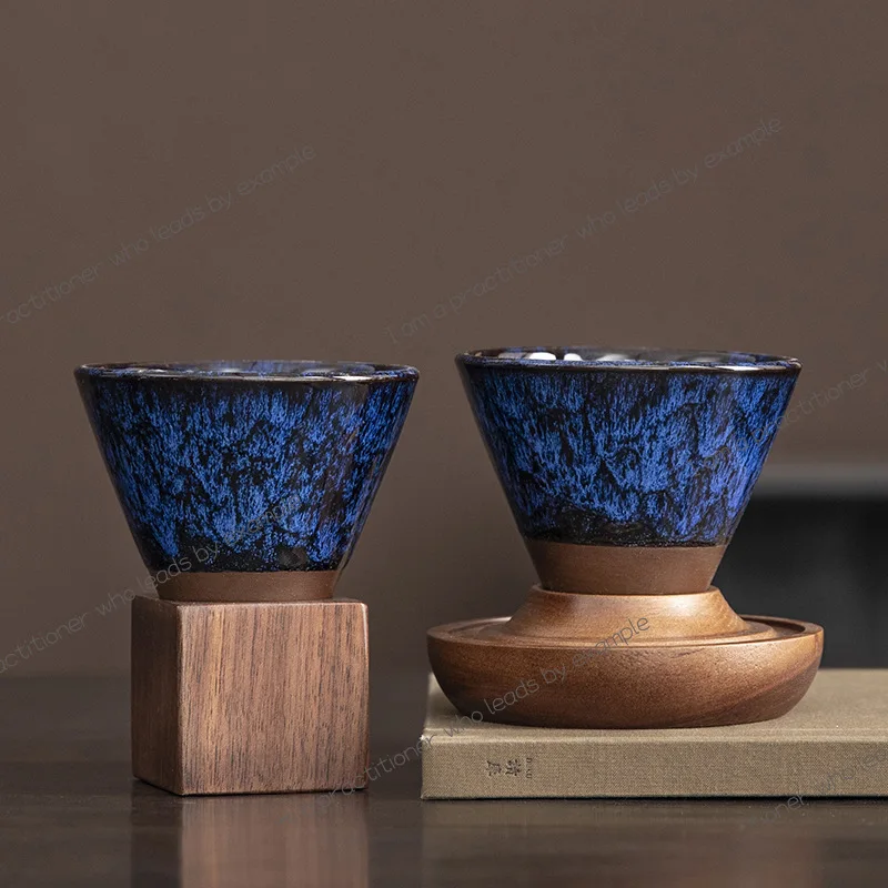 Kiln change coffee cup set, retro stoneware, creative niche design, ceramic latte cup, high value