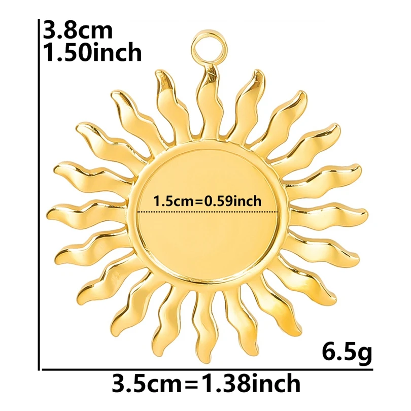 5pcs Gold Sun Charms for DIY Jewellery Making