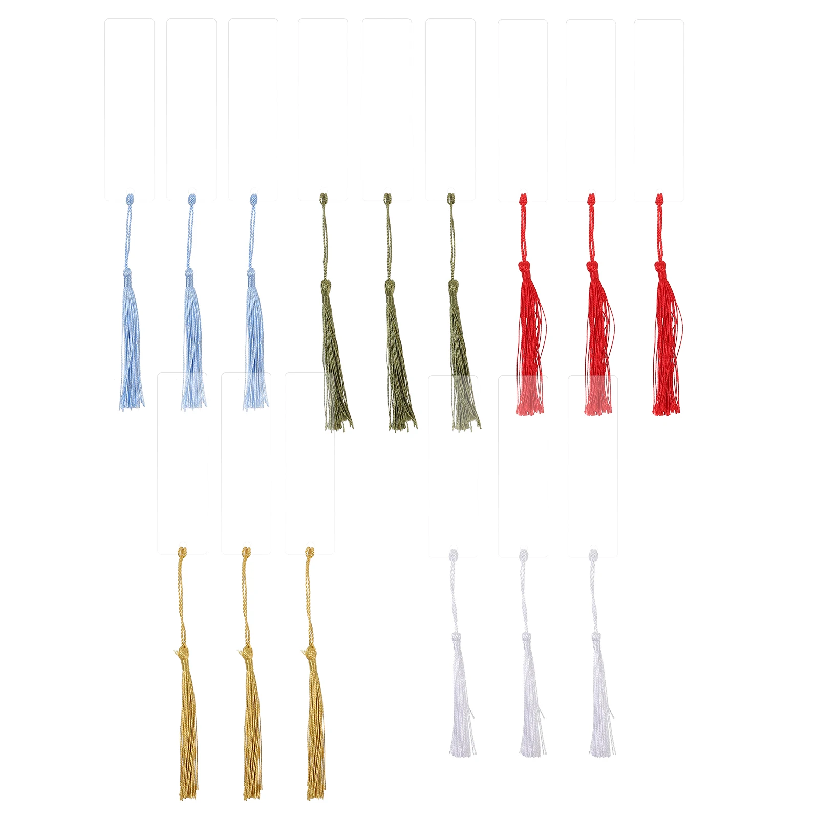 

Blank Bookmark Making Kits Clear Craft Marks for Crafts Arcylic Tassels Page Marker Colored Blanks with Bookmarks to Decorate