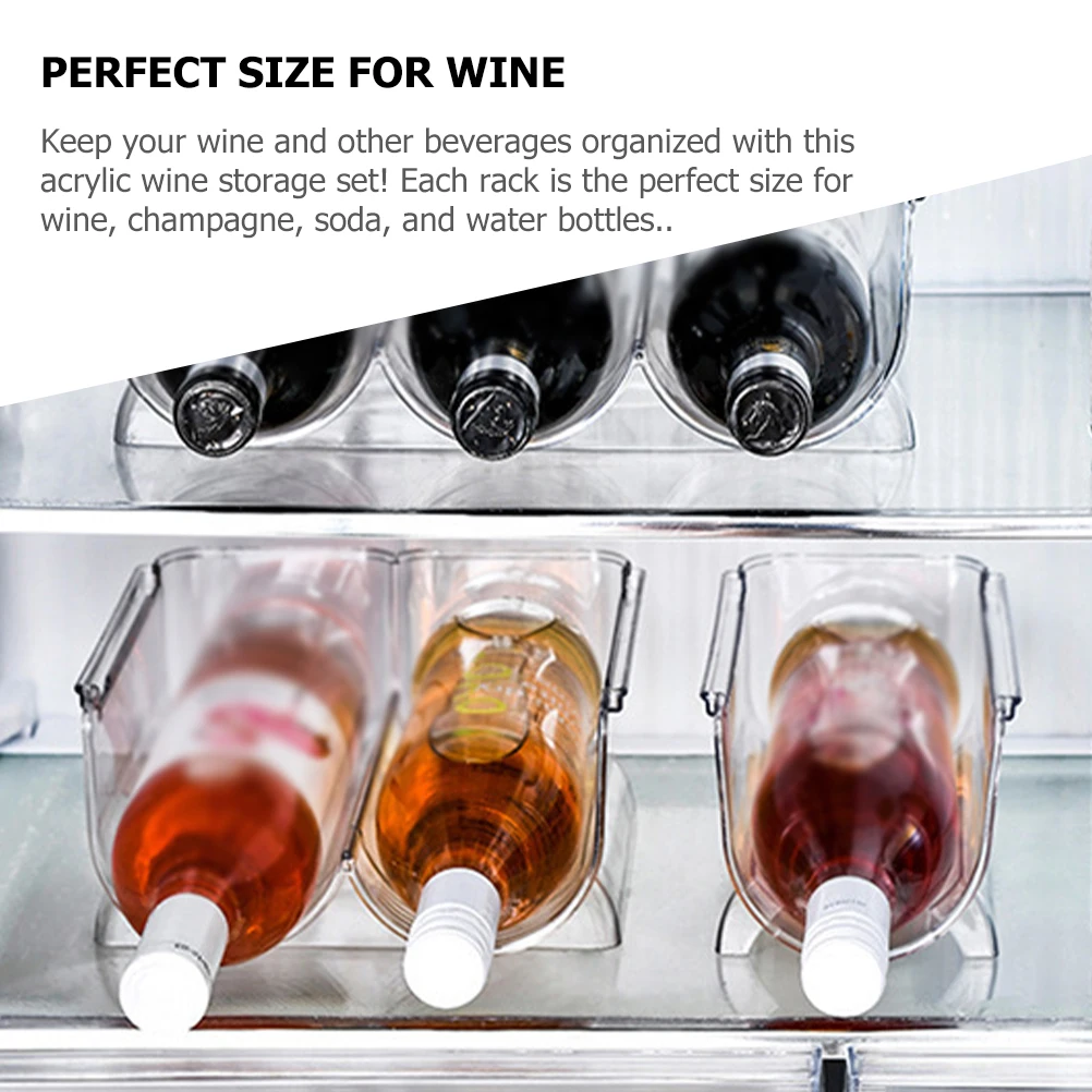

8pcs Rack Acrylic Clear Holder Storage Layered St Display Whisky Bottle Holder Whisky Soda Water Bottle ganizers