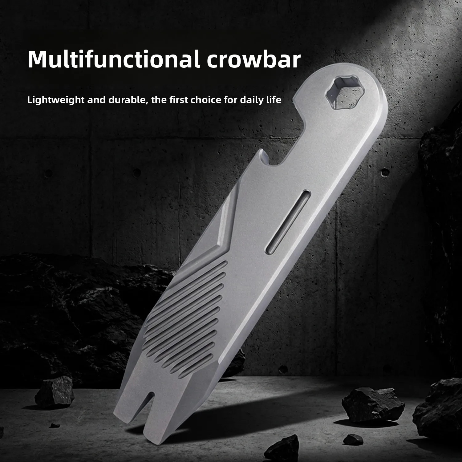 Titanium Pry Bar Multitool EDC Pocket Crowbar Screwdriver Bottle Opener Keychain Tool for Outdoor Camping Survival