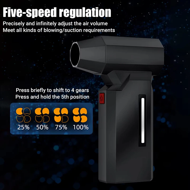 Xiaomi Turbo Jet Fan 130000r/s سوبر قوية منفاخ الهواء فراغ تهب شفط 3in1 لتنظيف الغبار فرش سوبر العنيفة مروحة #4