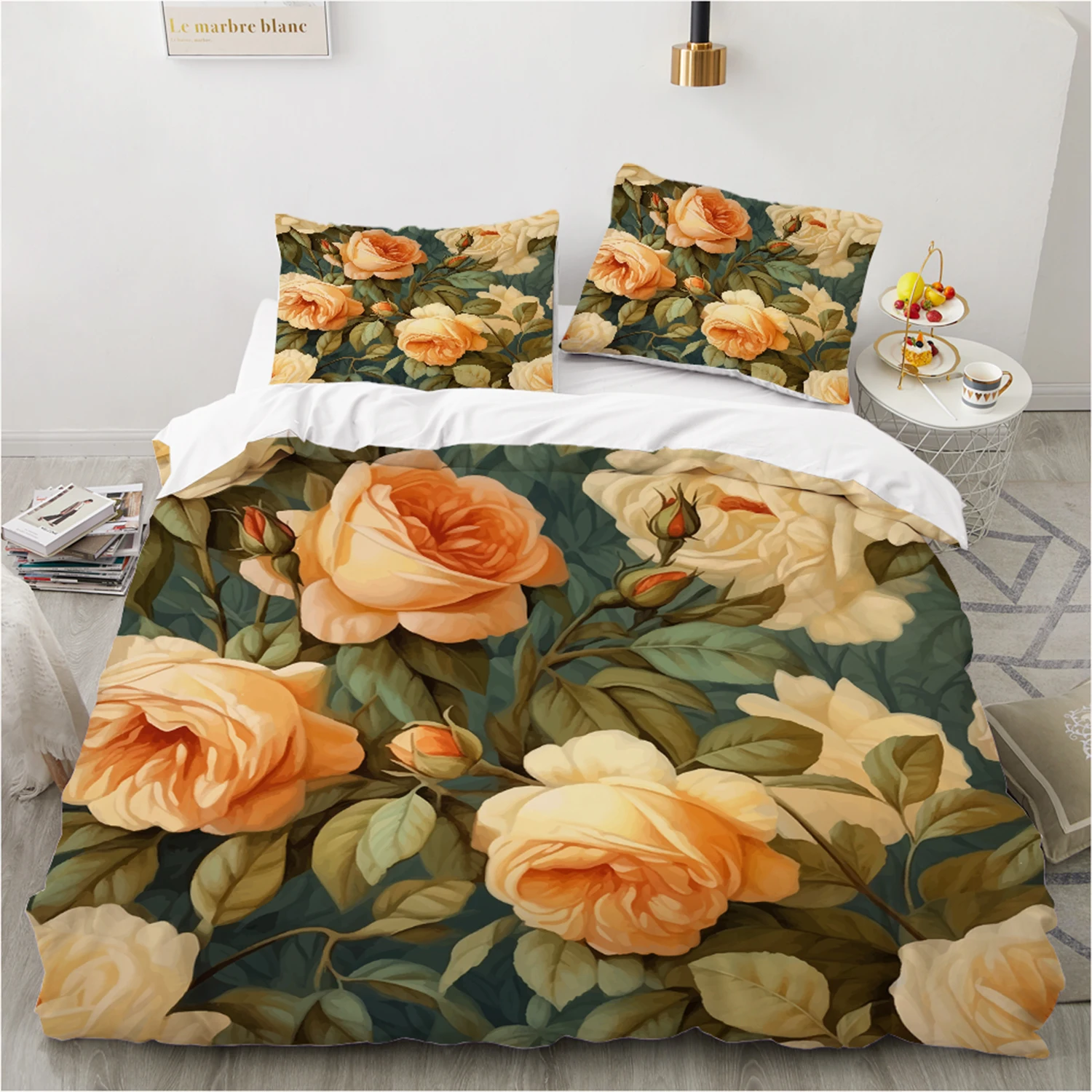 

Retro Flower Duvet Cover Set Bed Linen Twin/Queen/King Size (200x200/140x200/260x220cm) Polyester 2/3pcs Luxury Bedding Set