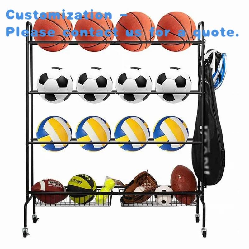 custom.XINGYE Custom Color & Size Durable Knock-Down Metal Basketball Rack Supermarket Sports Ball Storage