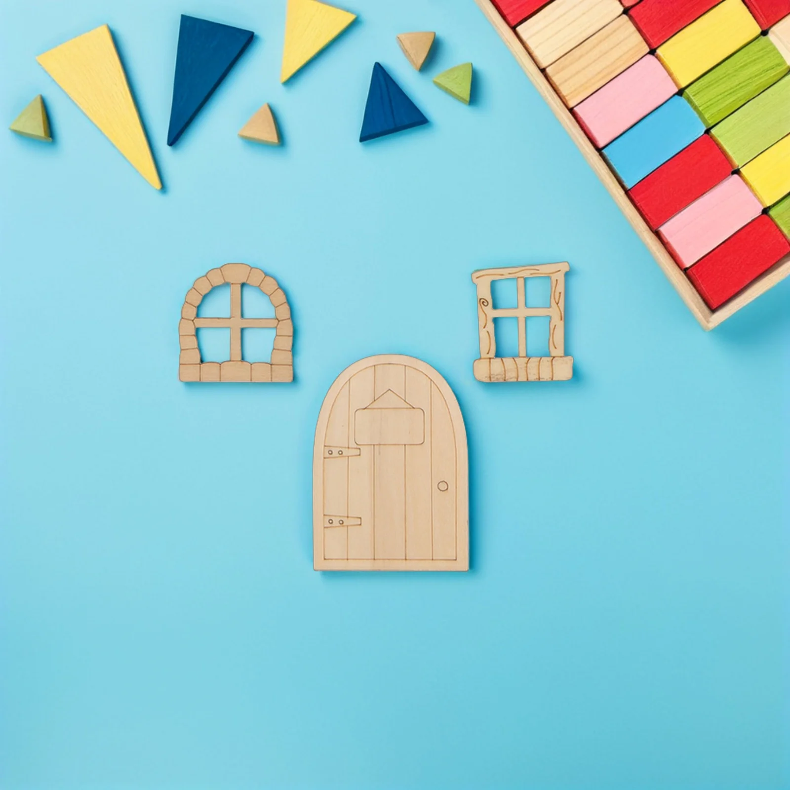 

60Pcs Mini Fairy Door Unfinished Wooden DIY Craft Kit for Garden Wall Decor Tree Decoration Miniature Home Desktop Decorative
