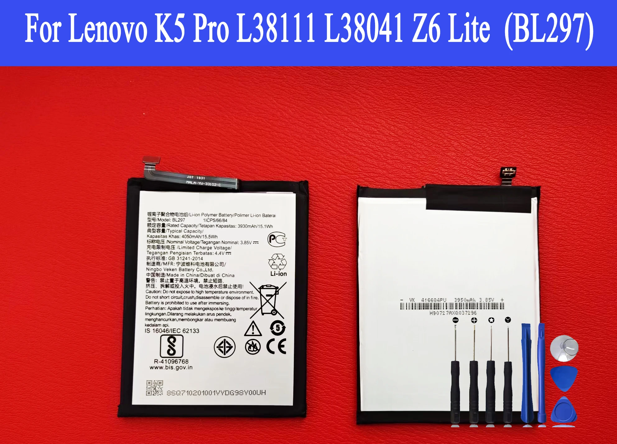 BL297 Battery For Lenovo K5 Pro L38111 L38041 Z6 Lite Original Capacity Replacement Repair Part Mobile Phone Batteries Bateria