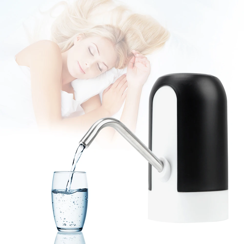 USB Rechargeable Wireless Electric Water Pump Automatic Water Dispenser With Blue LED Light Barreled Water Pumping Device