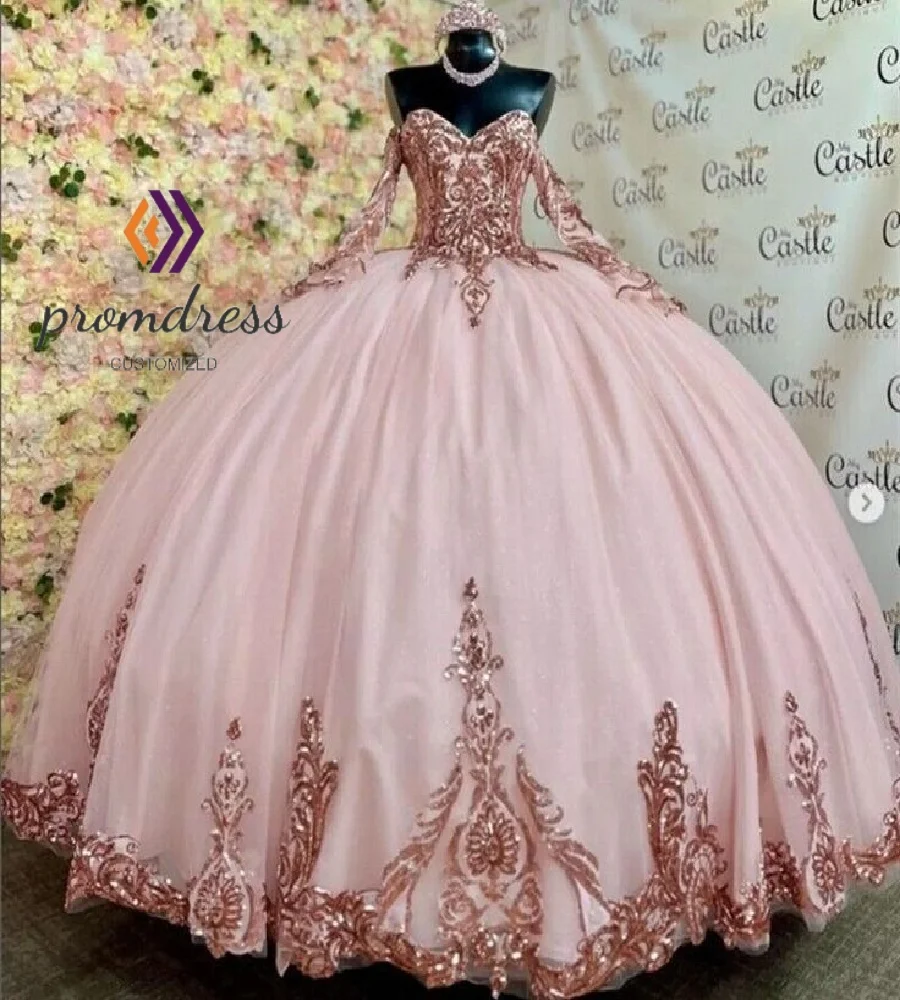 sparkly-pink-sequin-vestidos-de-quinceanera-with-sleeve-puffy-tulle-vestido-de-15-anos-masquerade-sweet-16-birthday-customized