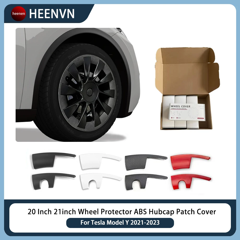 

Heenvn For Tesla Model Y 2023 2024 20 Inch 21inch Wheel Protector ABS Hubcap Patch Hub Cap Cover Accessories Car Auto Exterior