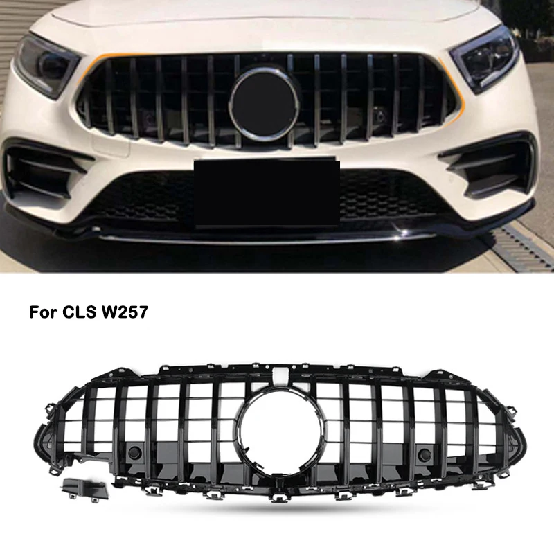 

Front Grille Grills Radiator Grill GT Style Black For Mercedes Benz CLS Class C257 W257 2018-2021 Year