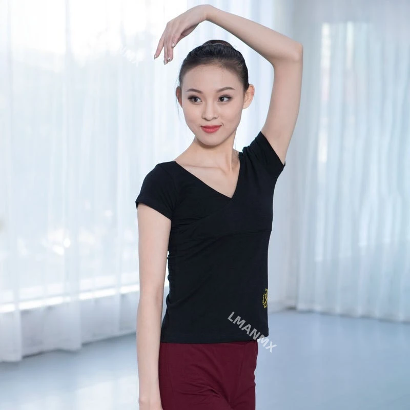 Kostium do tańca z krzyżującymi się ramiączkami na wiosnę i lato dla dziewcząt, kostium do treningu baletu dla dorosłych, top