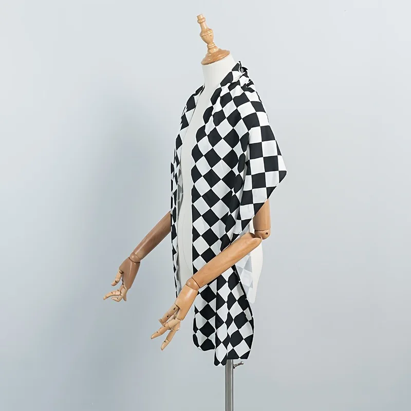 Shawl throw blanket for sofa bed buffalo plaid decorative black and white plaid blanket outdoor shawl
