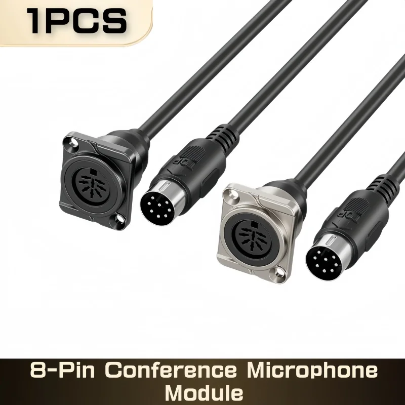 Cabinet Module Panel Installation D-Type Eight-Core Wired Conference Microphone Female to Male Direct Plug Ground Plug Wall Plug