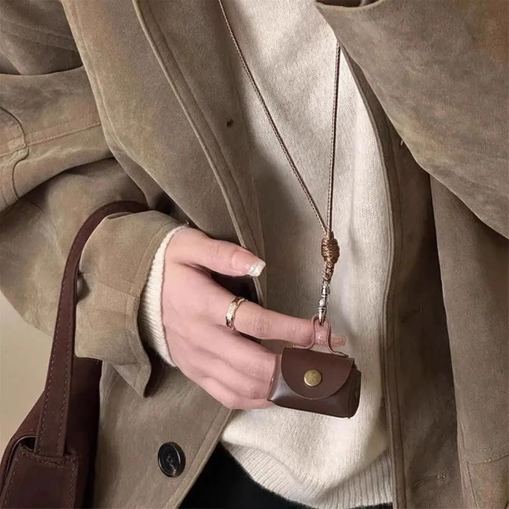 Fashion PU Leather Coin Purse Multi-function DIY Mini Storage Bag Decorative Creative Keychain Pendant Keychain Accessory