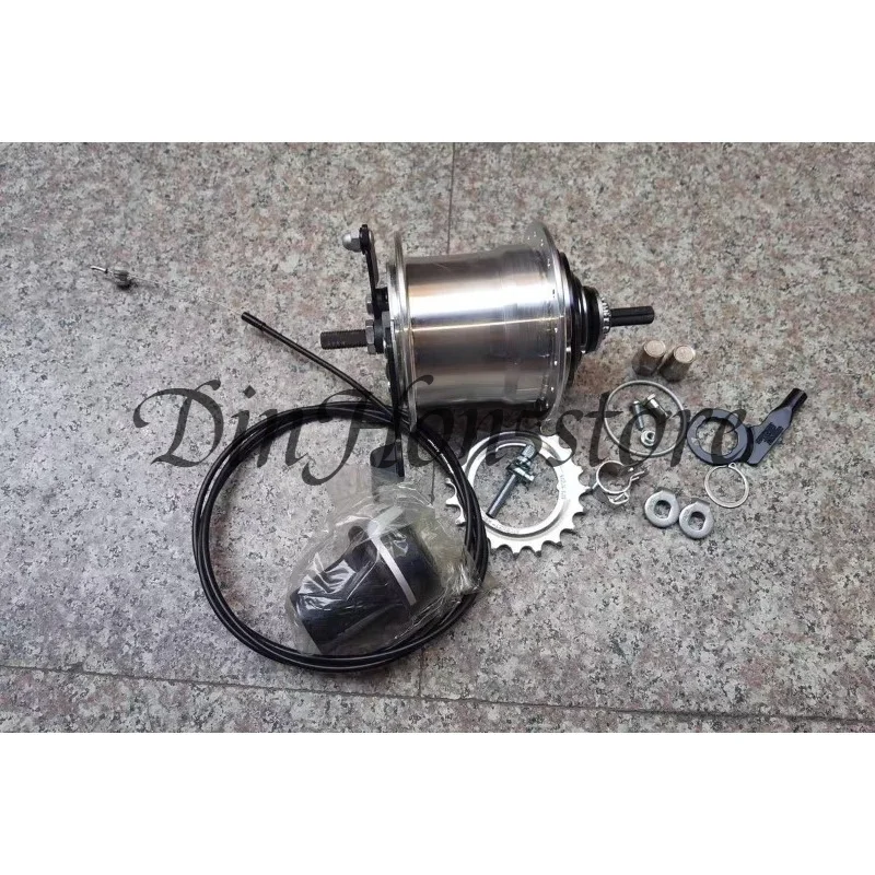 Bicycle Internal 5-Speed High-Gloss Polished Aluminum Alloy Hub with Integrated Quick-Release Axle