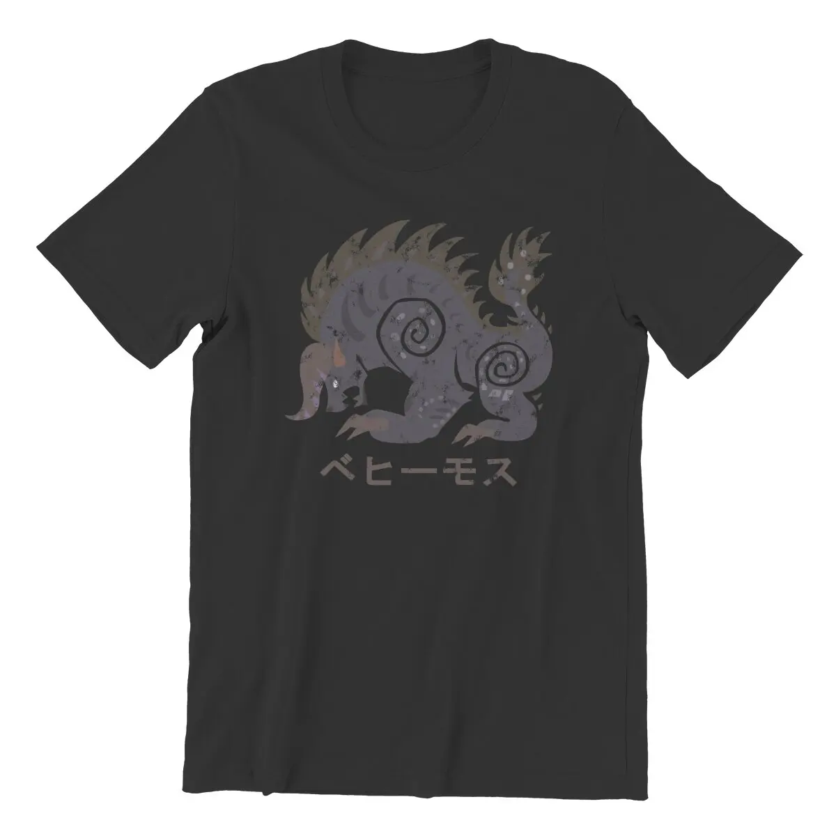 Monster Hunter World Behemoth Kanji Icon video games T Shirts  100% Cotton printed Tops Awesome Plus Size T-Shirts