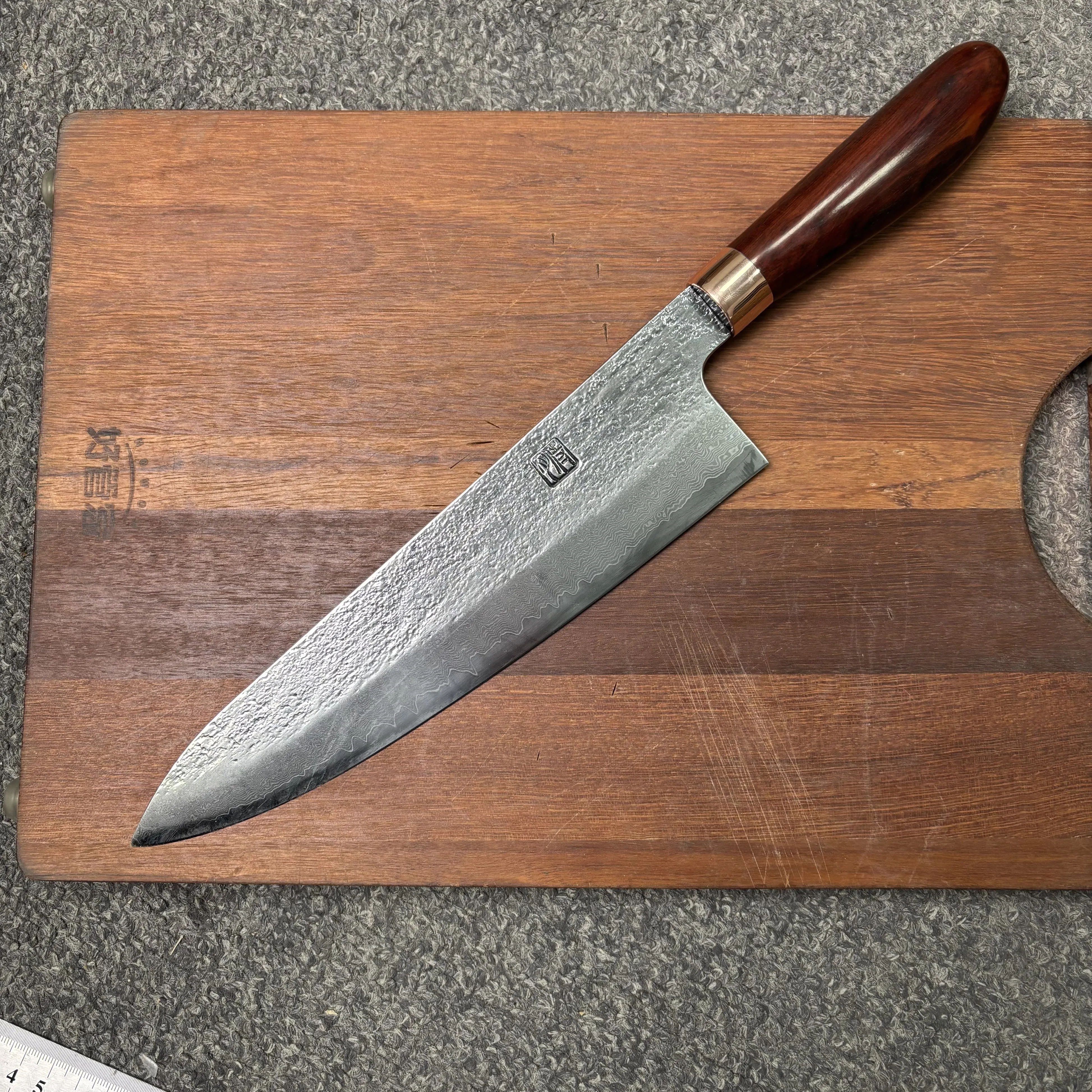 

Chef Knife Handmade Forged Damascus Steel Shiro-ichi Steel Blade Wood Handle Slicing Vegetable Cleaver Meat Gyutou Kitchen Knife