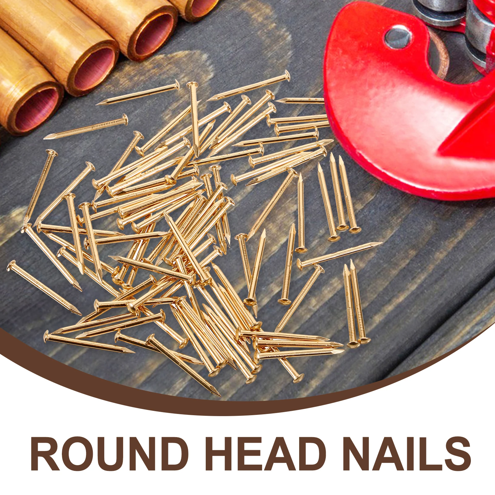 

100 Pcs Brass Nails Small Hardware Furniture Decor Accessories Fringe Decorative Copper Style Home Use